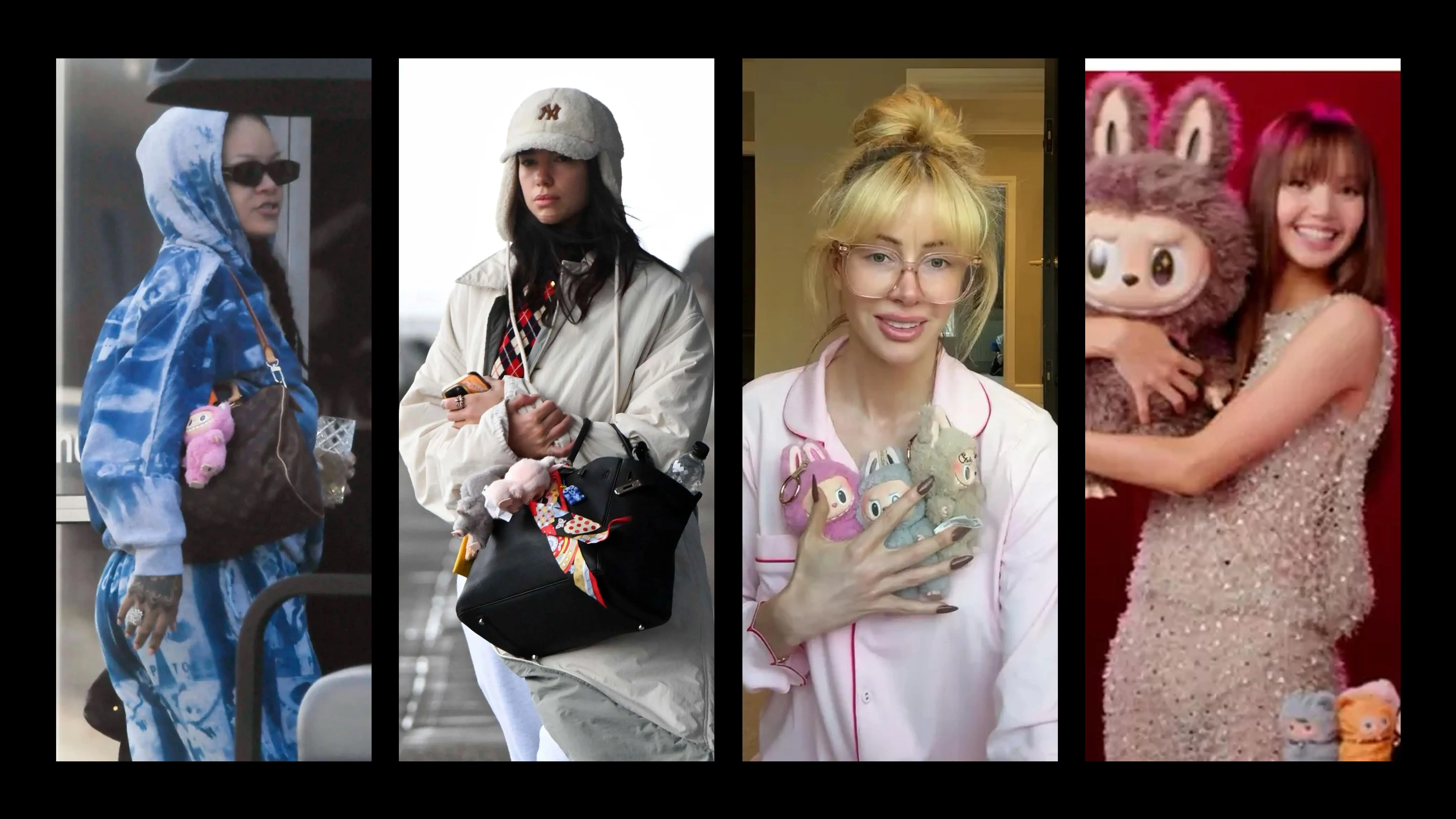 List of celebrities that wears labubu on their bag.