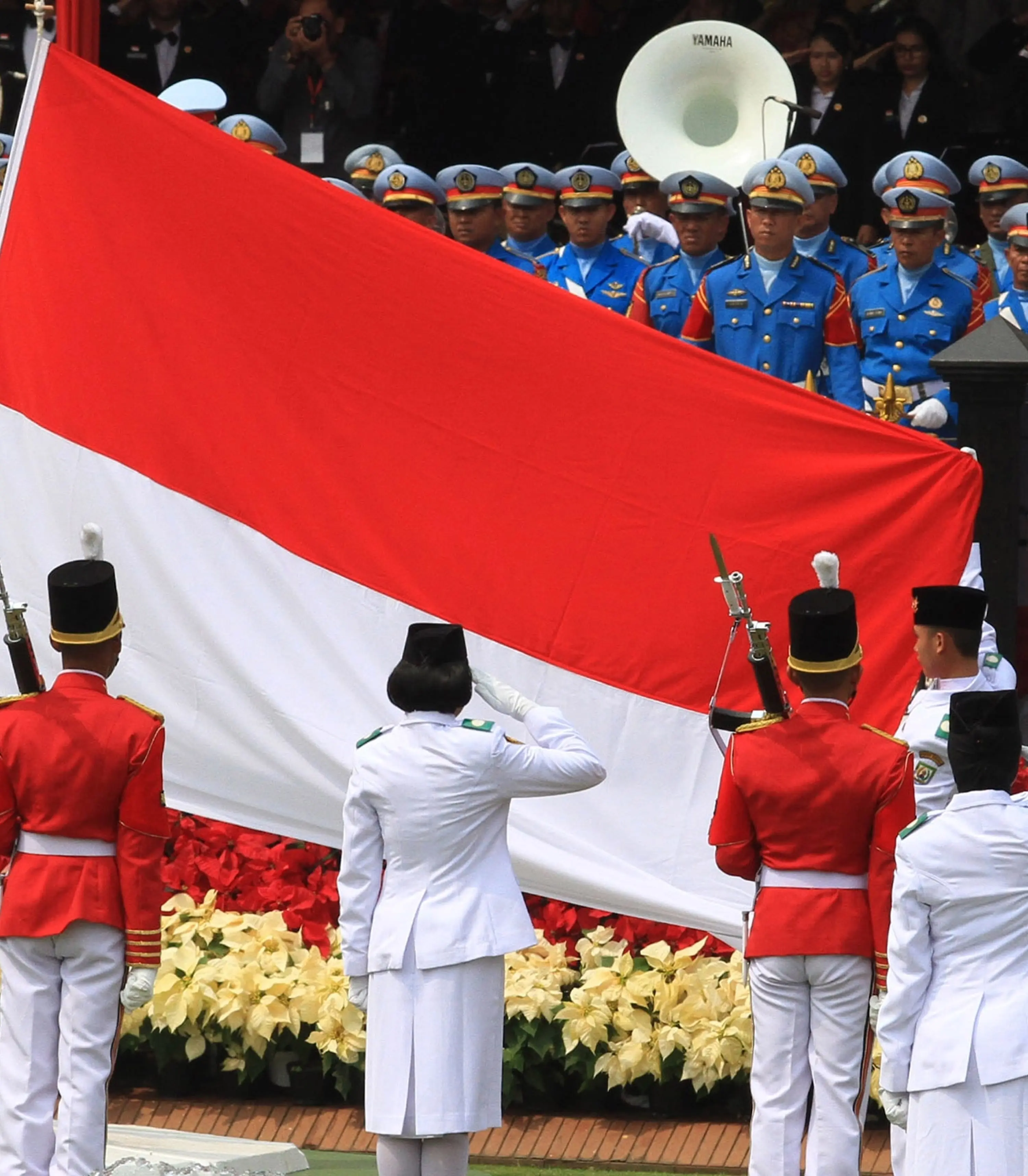 Students served as flag raisers in the Indonesia’s Independence Day ceremony.